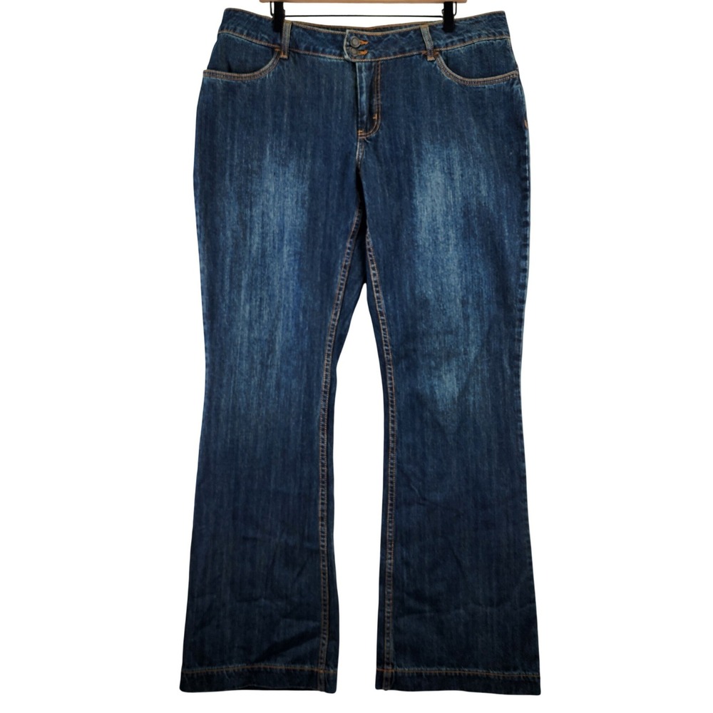 Stetson City Bootcut Jeans Womens 18 Long Blue Dark Wash Western Cowgirl 11-0541